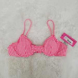 BETSEY JHONSON🌷 Underwire Gingham Bikini Top SIZE M